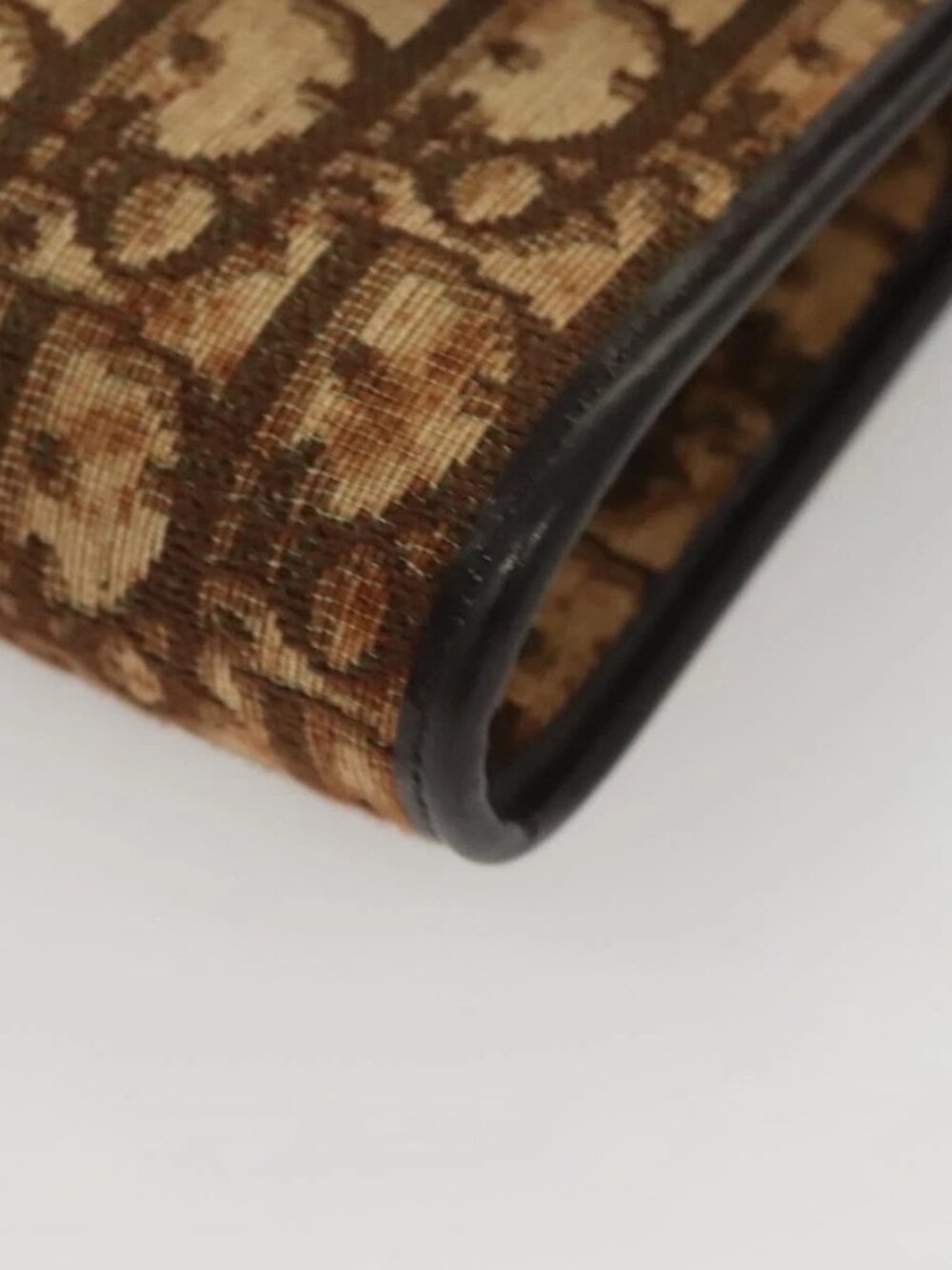 Christian Dior Trotter Canvas Chain Shoulder Bag Brown Gold Auth 117785 - Picture 11 of 15